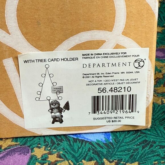Dept 56 Billy Buttons Snowman With Tree Card Holder 2001 Super Rare with Box - Picture 14 of 16
